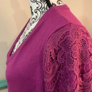 Lane Bryant Sweater with Lace Accent